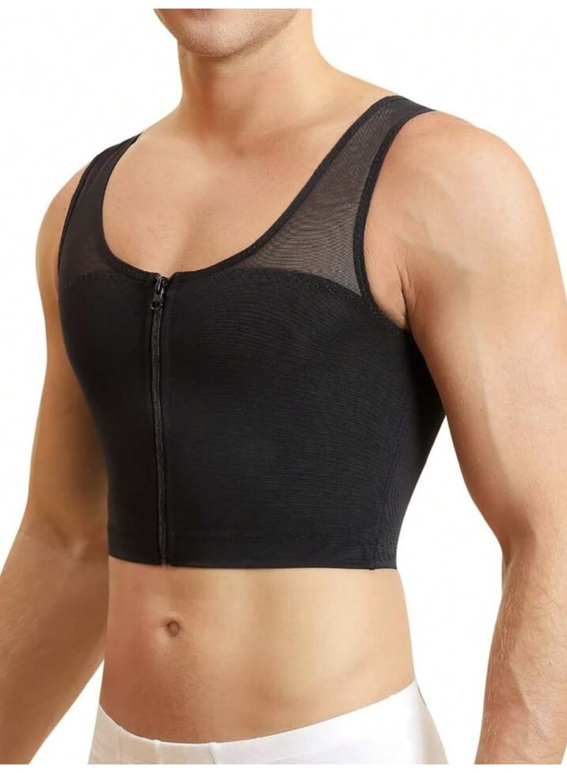 Men's Compression Garment To Tighten The Chest Area And Conceal Gynecomastia In Men, Brovides Back Support. - Image 1